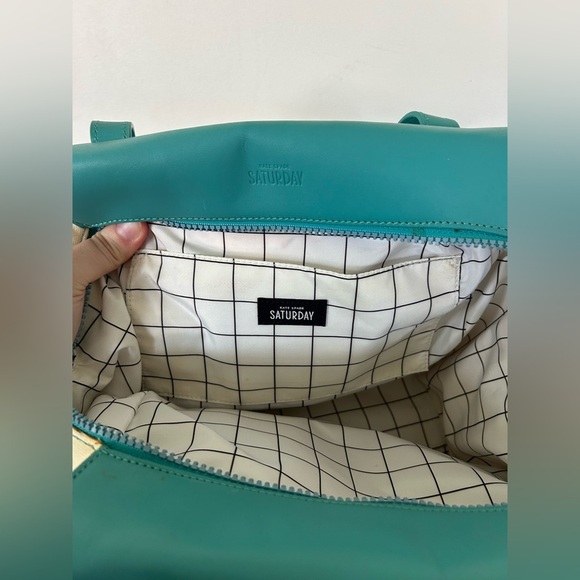 Aqua and Canvas Kate Spade Saturday Purse - Picture 12 of 12